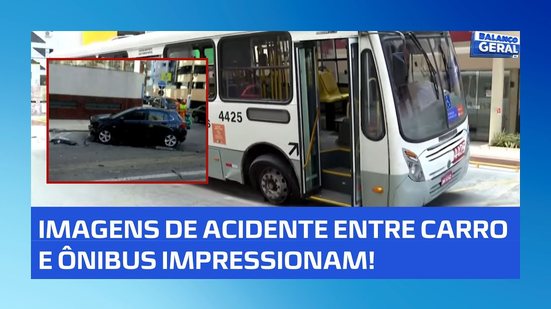 Acidente entre ônibus e carro é registrado em cruzamento na Ponta Verde