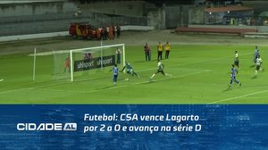 Futebol: CSA vence Lagarto por 2 a 0 e avança na série D