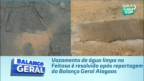 Vazamento de água limpa no Feitosa é resolvido após reportagem do Balanço Geral Alagoas