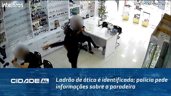 Ladrão de ótica é identificado; polícia pede informações sobre o paradeiro do criminoso