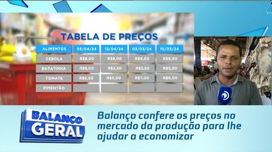 Balanço confere os preços no mercado da produção para lhe ajudar a economizar