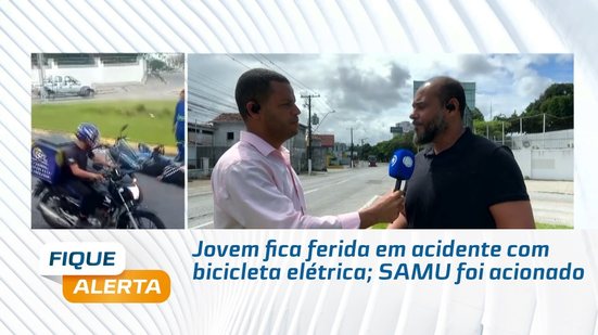 Jovem fica ferida em acidente com bicicleta elétrica; SAMU foi acionado