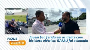 Jovem fica ferida em acidente com bicicleta elétrica; SAMU foi acionado