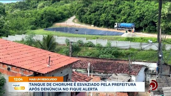 Tanque de chorume é esvaziado pela prefeitura após denúncia no Fique Alerta