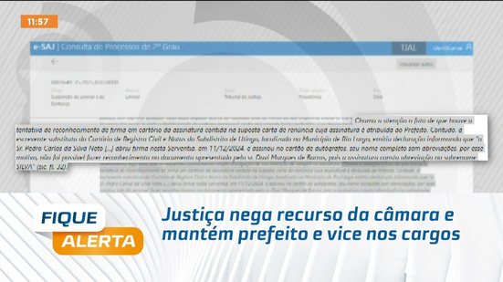 Justiça nega recurso da câmara e mantém prefeito e vice nos cargos