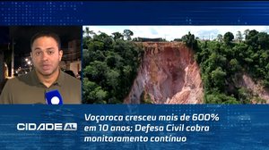 Voçoroca cresceu mais de 600% em 10 anos; Defesa Civil cobra monitoramento contínuo