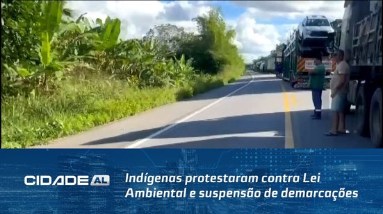 Bloqueio na BR-101-Indígenas protestaram contra Lei Ambiental e suspensão de demarcações