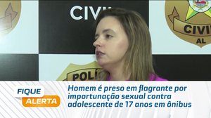 Homem é preso em flagrante por importunação sexual contra adolescente de 17 anos em ônibus