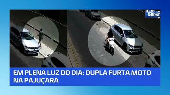 Câmeras registram furto de moto no bairro da Pajuçara em plena luz do dia #BalançoGeralAL