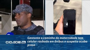 Gestante a caminho da maternidade tem celular roubado em ônibus e suspeito acaba preso