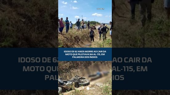 Idoso de 62 anos morre ao cair da moto que pilotava na AL-115, em Palmeira dos Índios #CidadeAL