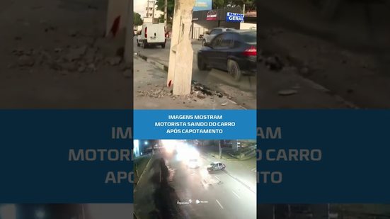 Capotamento na Gustavo Paiva impressiona; imagens mostram o pós-acidente #BalançoGeralAL