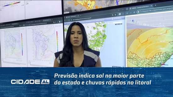 Previsão indica sol na maior parte do estado e chuvas rápidas no litoral