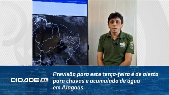 Previsão para este terça-feira é de alerta para chuvas e acumulado de água em Alagoas