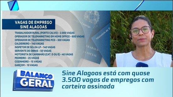 Sine Alagoas está com quase 3.500 vagas de empregos com carteira assinada