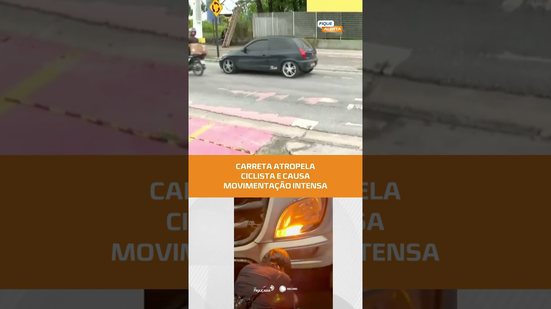 Ciclista é atropelada por carreta: veja situação da via 🚨 #FiqueAlerta
