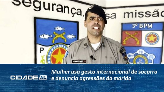 Mulher usa gesto internacional de socorro e denuncia agressões do marido