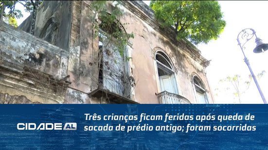Três crianças ficam feridas após queda de sacada de prédio antigo; foram socorridas