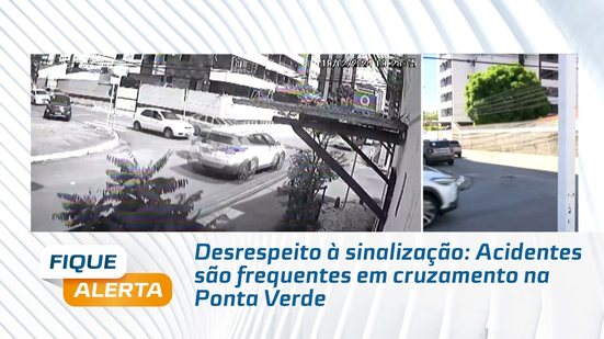 Desrespeito à sinalização: Acidentes são frequentes em cruzamento na Ponta Verde