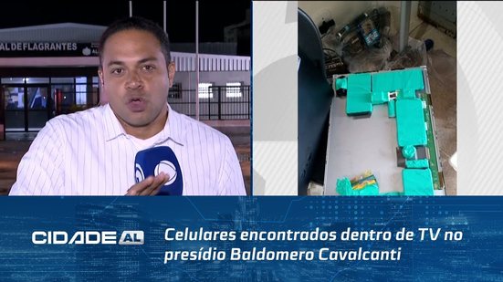 Celulares encontrados dentro de TV no presídio Baldomero Cavalcanti