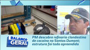 PM descobre refinaria clandestina de cocaína no Santos Dumont; estrutura foi toda apreendida