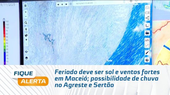 Feriado deve ser sol e ventos fortes em Maceió; possibilidade de chuva no Agreste e Sertão