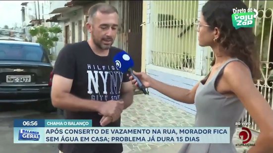 Após conserto de vazamento na rua, morador fica sem água em casa; problema já dura 15 dias