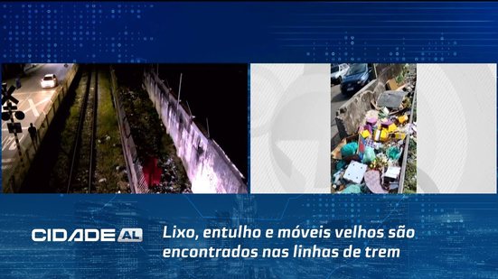 Lixo, entulho e móveis velhos são encontrados nas linhas de trem em Maceió