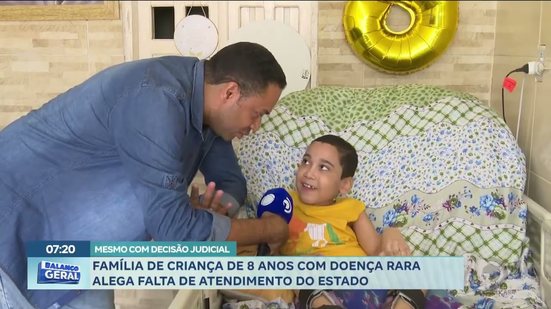Família de criança de 8 anos com doença rara alega falta de atendimento do estado