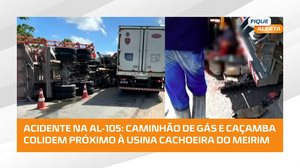 GRAVE: caminhões batem de frente na AL-105, no Benedito Bentes, e deixa vítima presa às ferragens