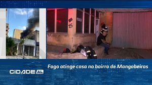 Fogo atinge casa no bairro de Mangabeiras