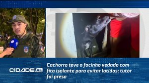 Cachorro teve o focinho vedado com fita isolante para evitar latidos; tutor foi preso