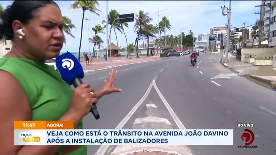 Veja como está o trânsito na Avenida João Davino após a instalação de balizadores