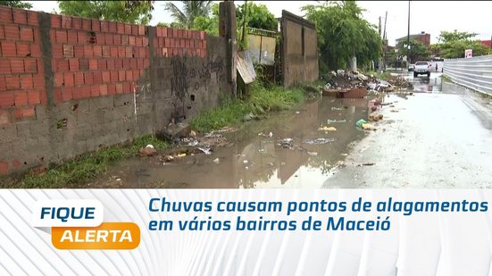 Chuvas causam pontos de alagamentos em vários bairros de Maceió
