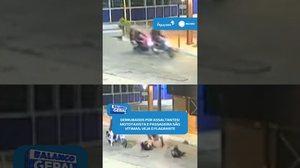 🚨FLAGRANTES: assaltantes derrubam mototaxista e passageira para roubar moto no Poço#BalançoGeralAL
