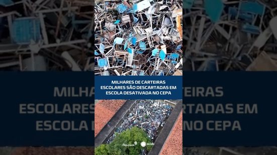 Milhares de carteiras escolares são descartadas em escola desativada no Cepa #CidadeAL