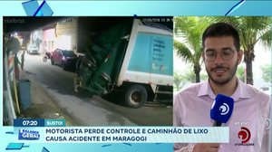 Motorista perde controle e caminhão de lixo causa acidente em Maragogi