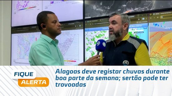 Alagoas deve registar chuvas durante boa parte da semana; sertão pode ter trovoadas
