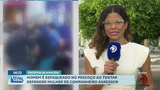 Homem é esfaqueado no pescoço ao tentar defender mulher de companheiro agressor