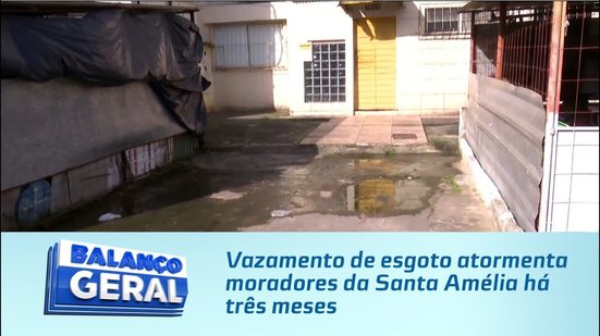 Vazamento de esgoto atormenta moradores da Santa Amélia há três meses