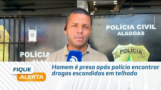 Homem é preso após polícia encontrar drogas escondidas em telhado