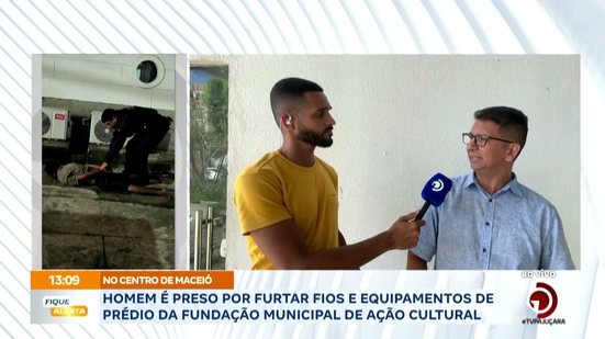 Homem é preso por furtar fios e equipamentos de prédio da fundação municipal de ação cultural