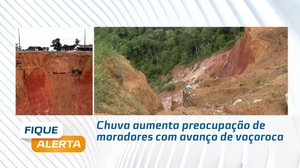 Chuva aumenta preocupação de moradores com avanço de voçoroca