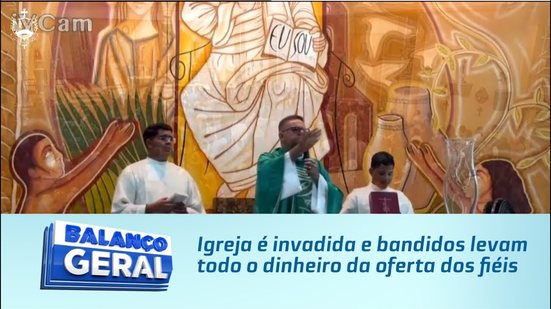 Igreja é invadida e bandidos levam todo o dinheiro da oferta dos fiéis