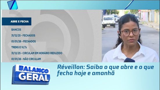 Réveillon: Saiba o que abre e o que fecha hoje e amanhã