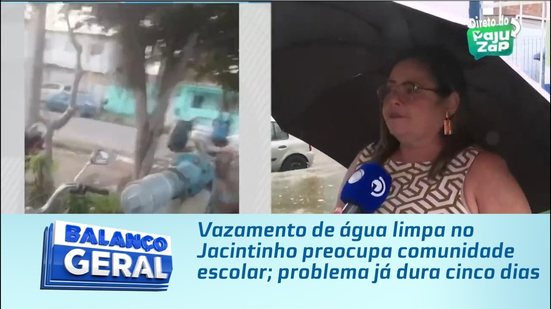 Vazamento de água limpa no Jacintinho preocupa comunidade escolar; problema já dura cinco dias