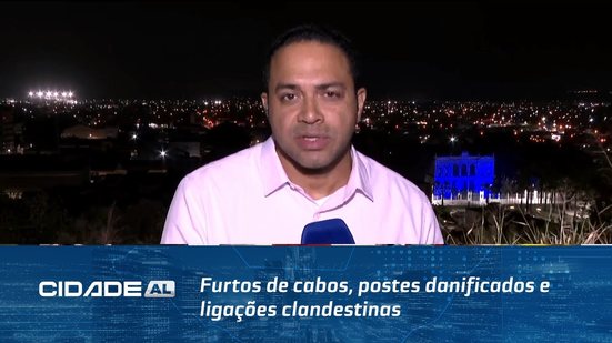 Furtos de cabos, postes danificados e ligações clandestinas comprometem iluminação pública