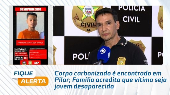 Corpo carbonizado é encontrado em Pilar; Família acredita que vítima seja jovem desaparecido
