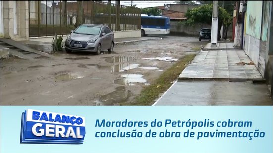 Moradores do Petrópolis cobram conclusão de obra de pavimentação