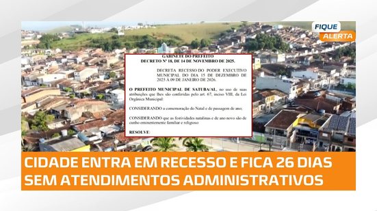 SATUBA EM RECESSO POR QUASE 30 DIAS: o que pode parar e o que a lei permite? Saiba tudo!